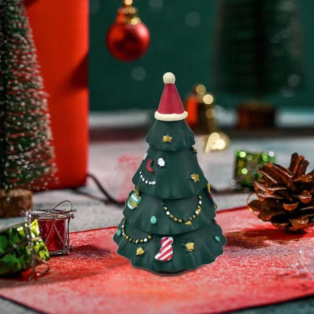 Cartoon Resin Christmas Tree Ornament Mini Zakka Christmas Tree Model Desk