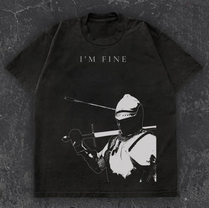 Funny Medieval Knight Meme T-Shirt: Dark Humor Warrior Tee L