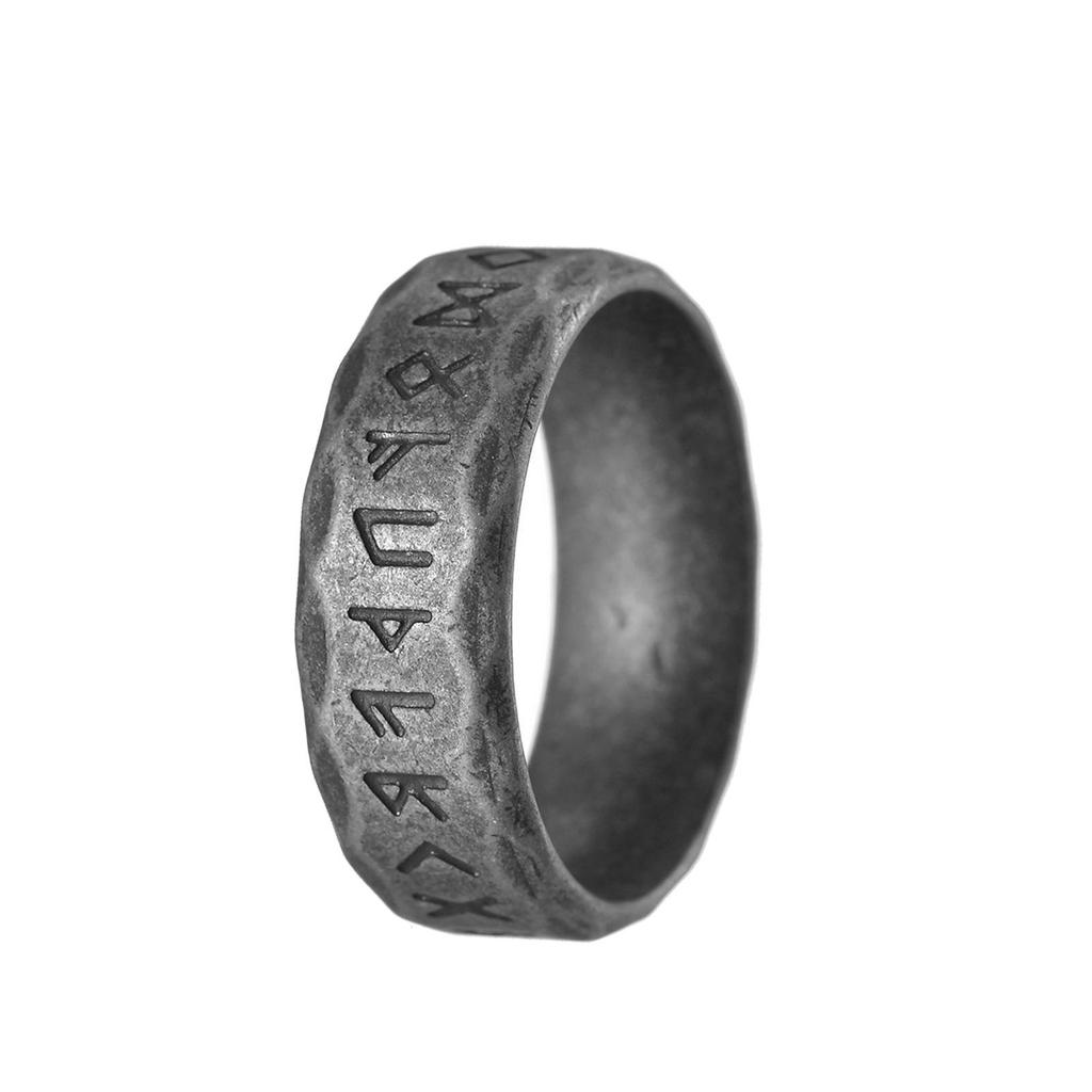 Trendy Distressed Stainless Steel Men's Retro Style Fashion Ring
