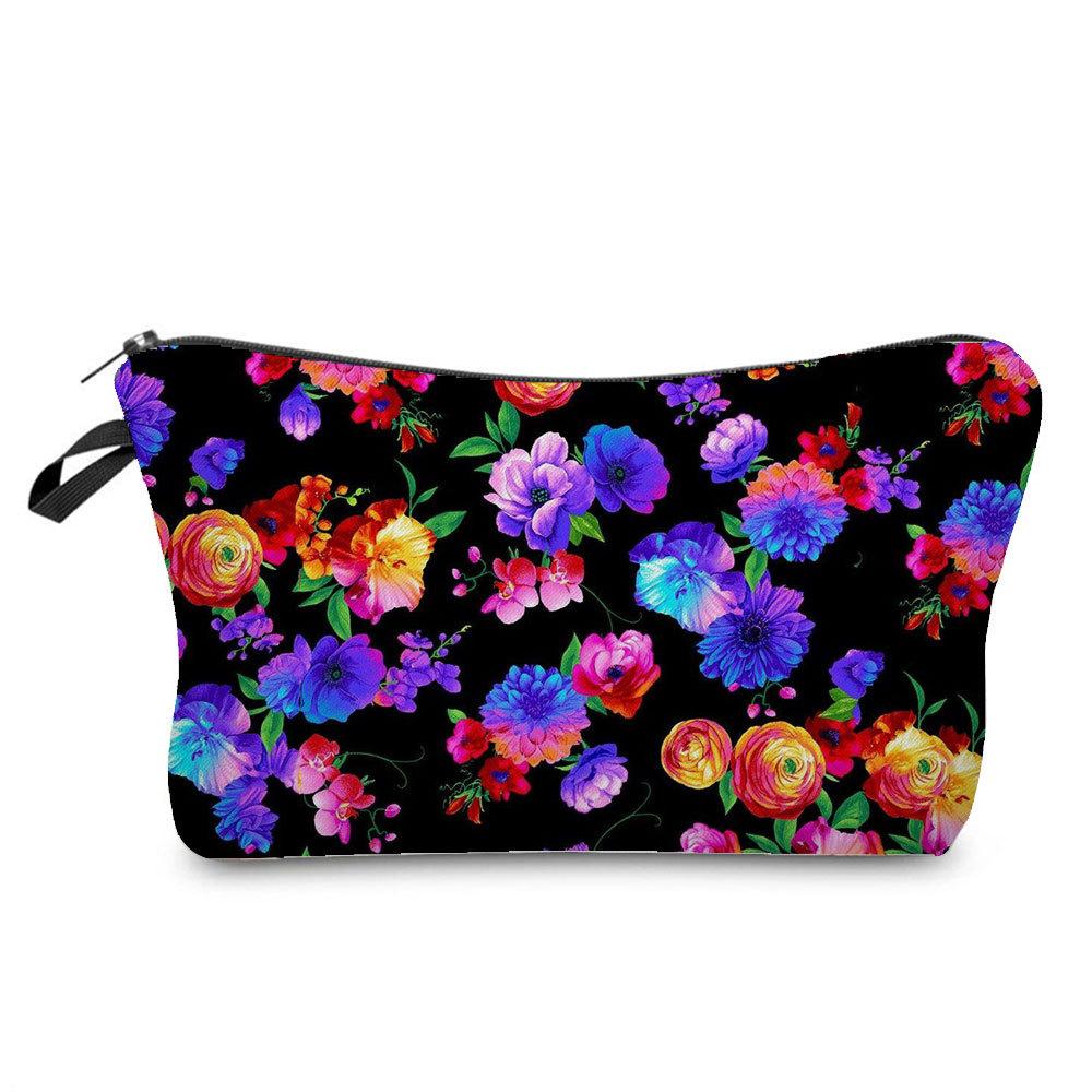 

Women Flower Print Cosmetic Bag Toiletries Organize Travel Storage Case 6762