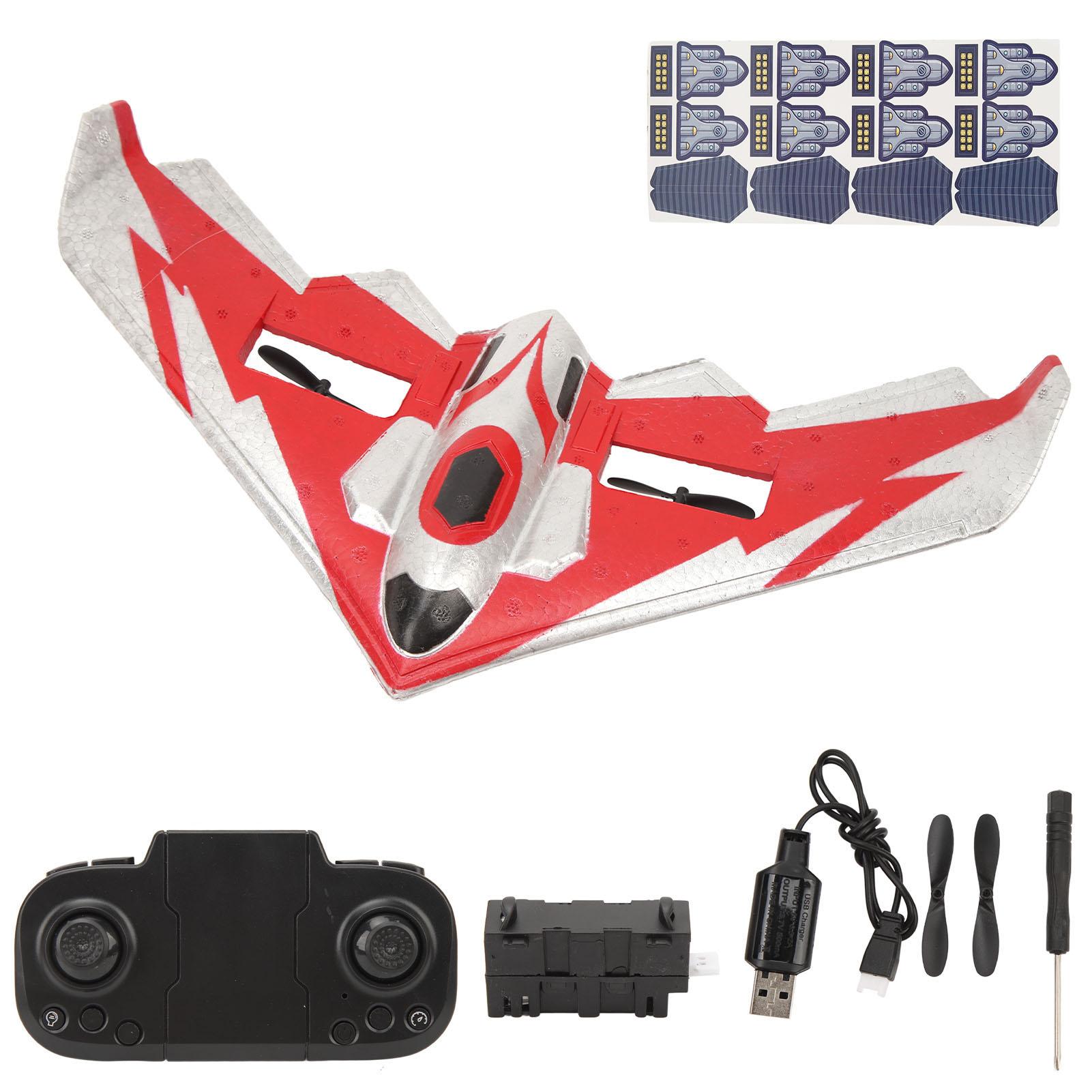 

RC Plane Kit Glider Remote Control Airplane EPP Foam Aircraft with LED Light for Beginners Adults Kids 1xBattery червоний
