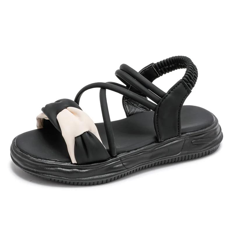 New Girl Shoe Summer Fashion Versatile Kid Shoes Soft Sole Anti Slip Sweet Beauty Sandal Simple Beach Breathable Princess Shoes