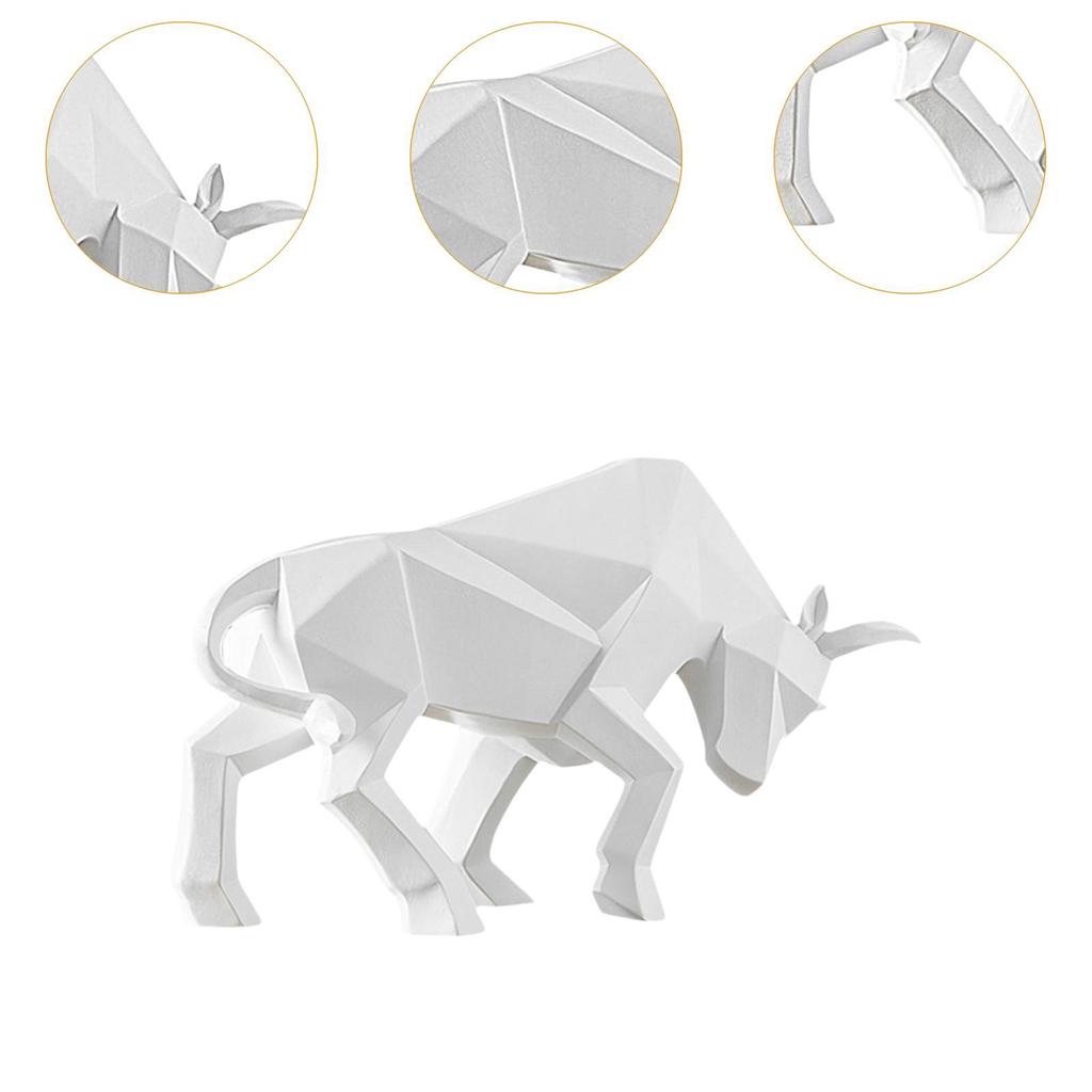 Bull Statue Resin Bull Sculpture for Table Centerpiece Fireplace Entryway