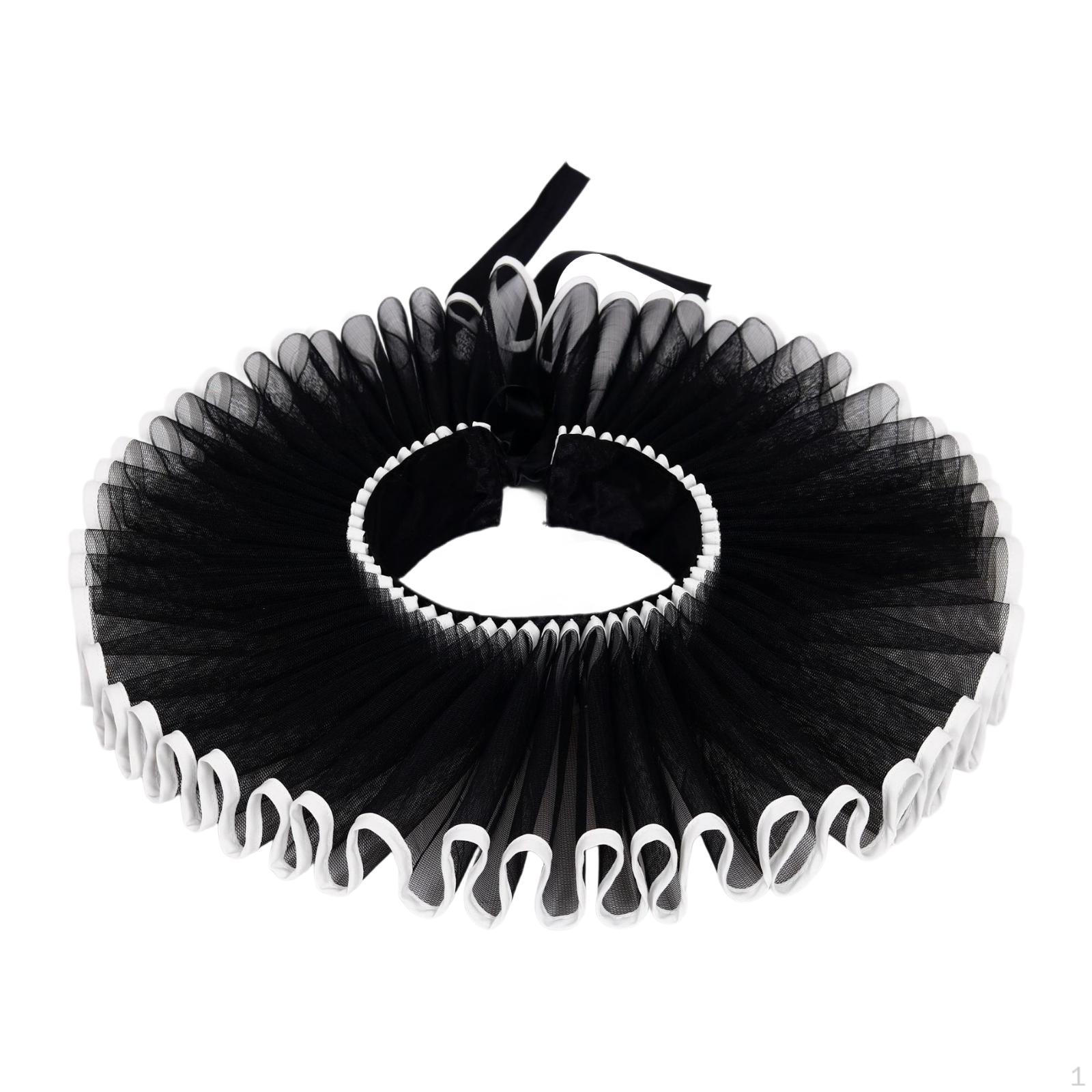 

Елизаветинские клоунские съемные воротники с оборками для фотореквизита Black