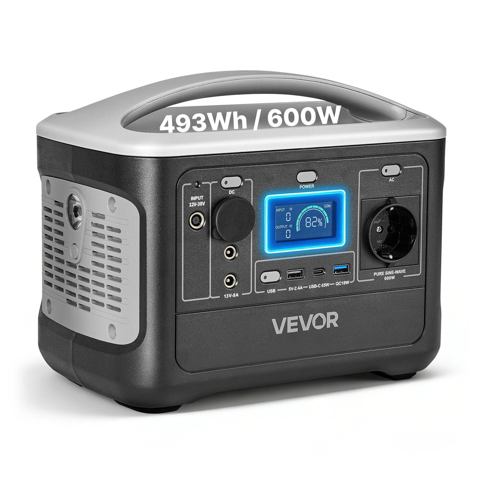 VEVOR Portable Power Station, 600W Solar