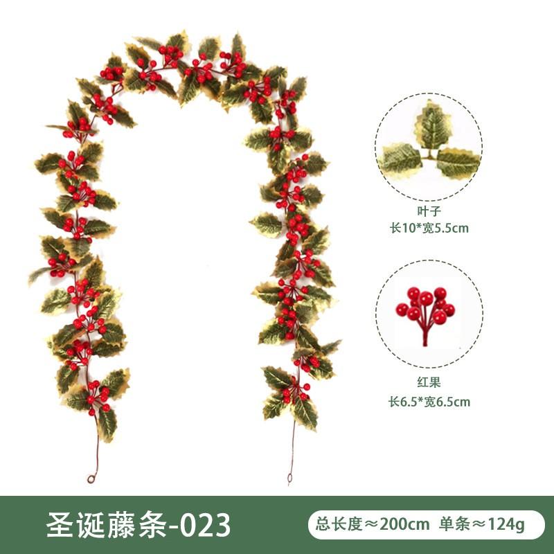 Artificial Christmas Vine With Red Berries Holiday Decor Indoor Party Garland 1m/26-36 Heads