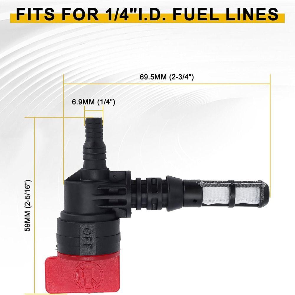 2pcs 90 Degree Lawn Mower Fuel Valve Universal DIY Fuel Shut Off Valve Gas Valve for 192980GS 208961 25 462 03-S 25-462-03-S