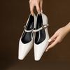 Fashion 2025 Spring Autumn Genuine Leather Mary Janes Pumps Retro Women Square Toe High Heel Casual Pumps Young Ladies Daily Walk Shoes