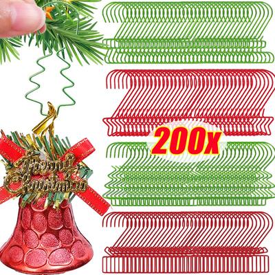 20/200 Peças Ganchos para Enfeites de Natal Ganchos de Metal em Forma de S Gancho de Natal DIY para Pendurar Enfeites na Árvore de Natal para Decoração de Festa em Casa