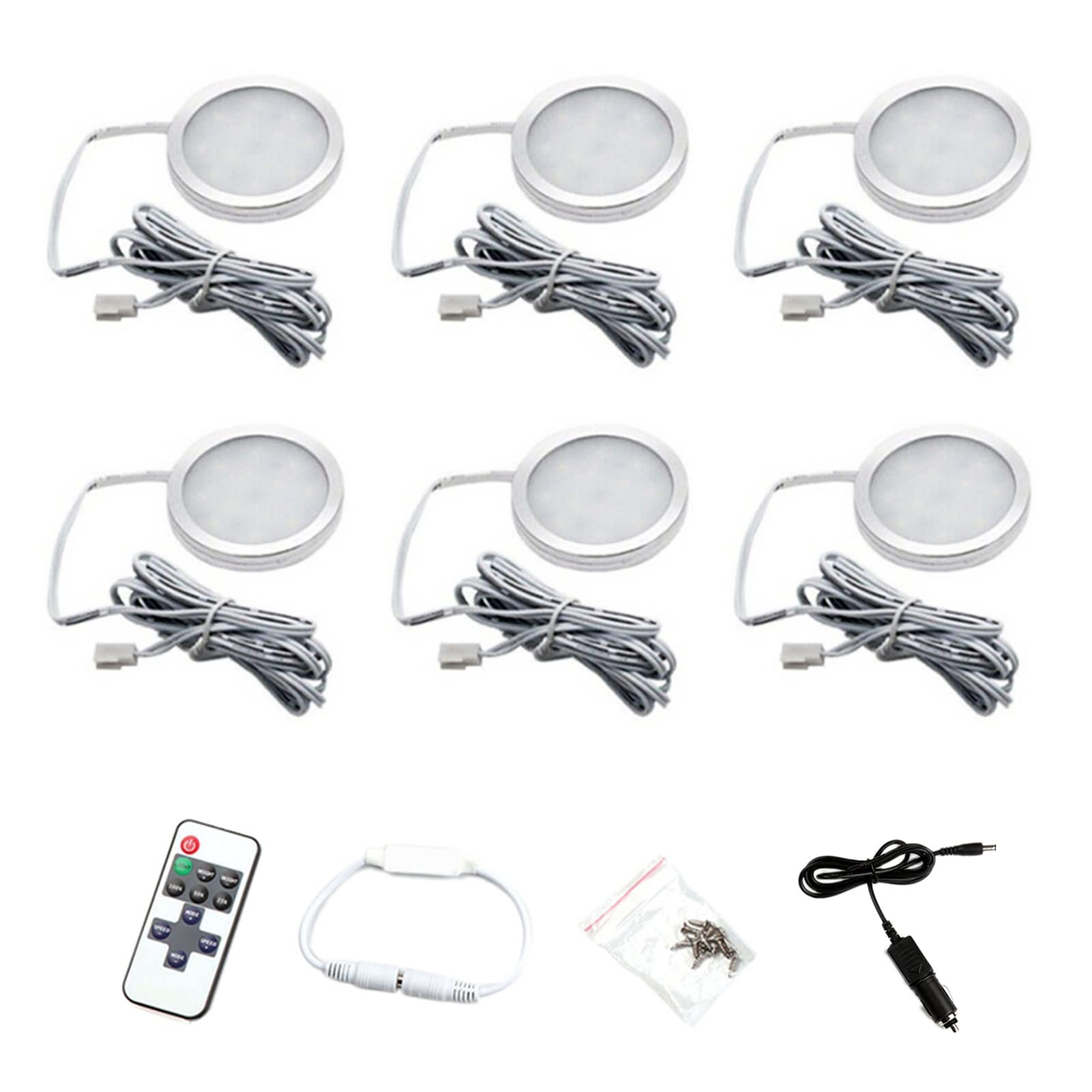 

GoolRC LED Spotlights, Cabinet Lights, 12V LED Downlights, 6000K White, 240 LM Ceiling Fixtures for VW T4T5 Campers, Set of 6