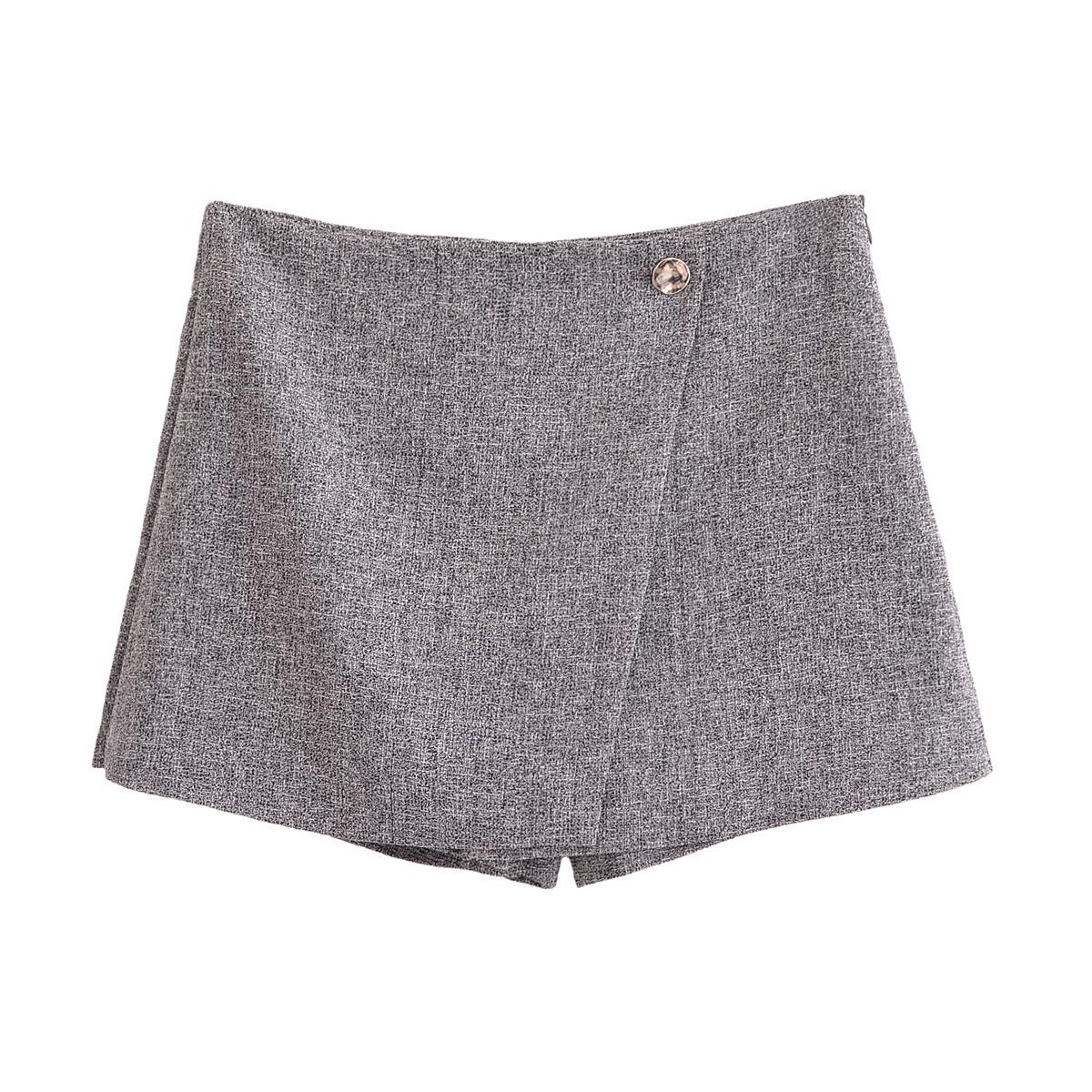 

Женский осенний пиджак-костюм в европейском и американском стиле с лацканами, длинными рукавами и кюлотами XS