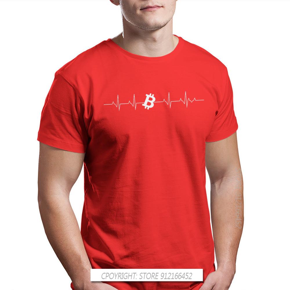 Bitcoin Sign Art Satoshi Nakamoto Heartbeat T Shirt Men Clothing Harajuku Fashion Tshirt Graphic