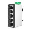 Aluminum Alloy Industrial 5 Port Gigabit Switches Rail Mounting Wide Temperature Ranges No Adapter Included