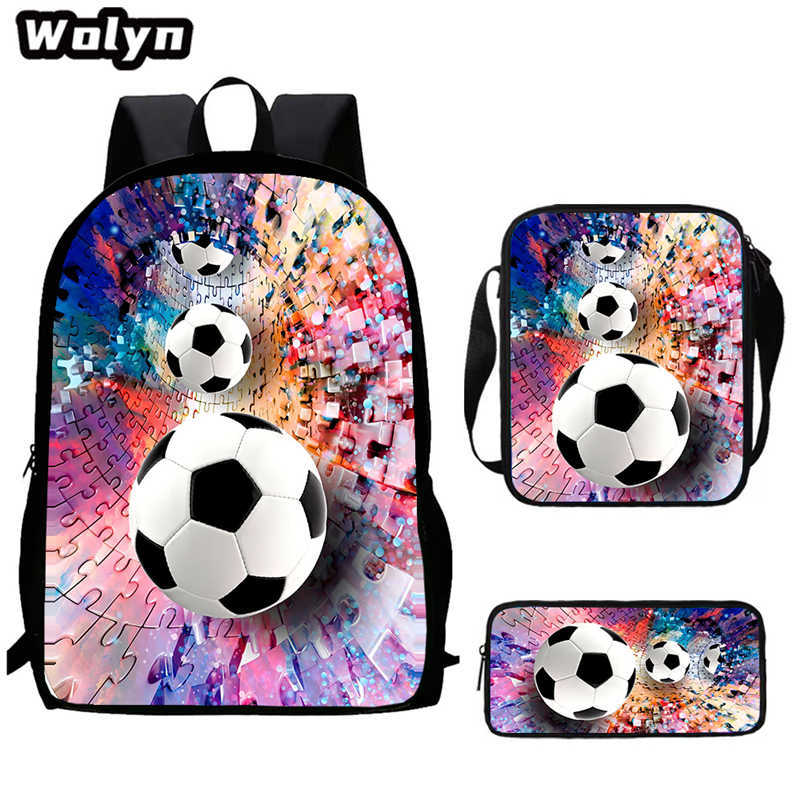 Football School Bag High Definition Waterproof Printing Multi-Functional Load Reduction Ridge Backpack