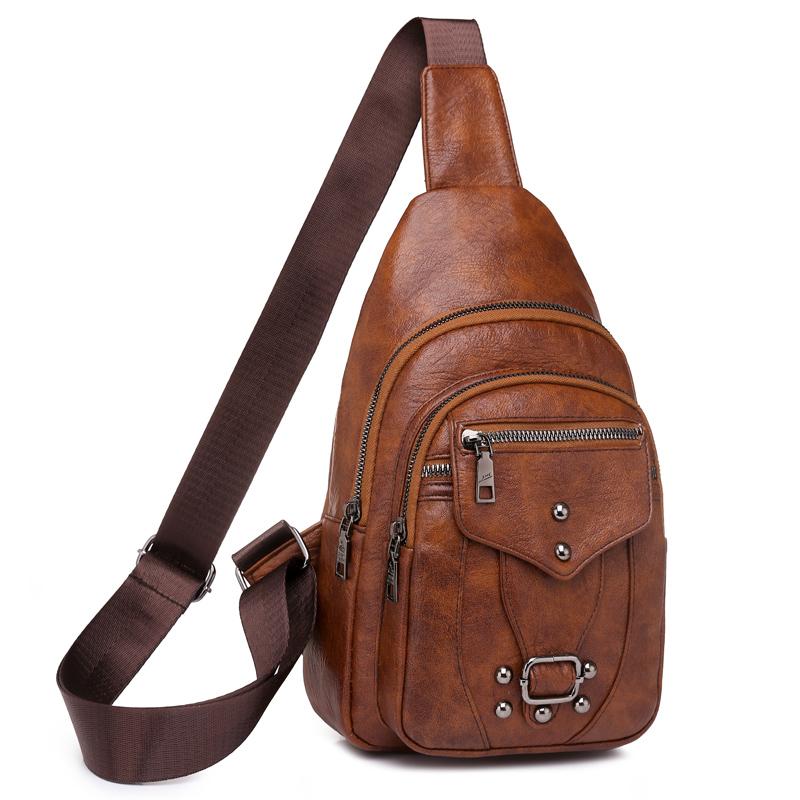 

Women s Vintage Chest Pack Retro PU Leather Shoulder Crossbody Chest Bags Women Messenger Pouch Female Handbags Designer 18cm6cm31cm