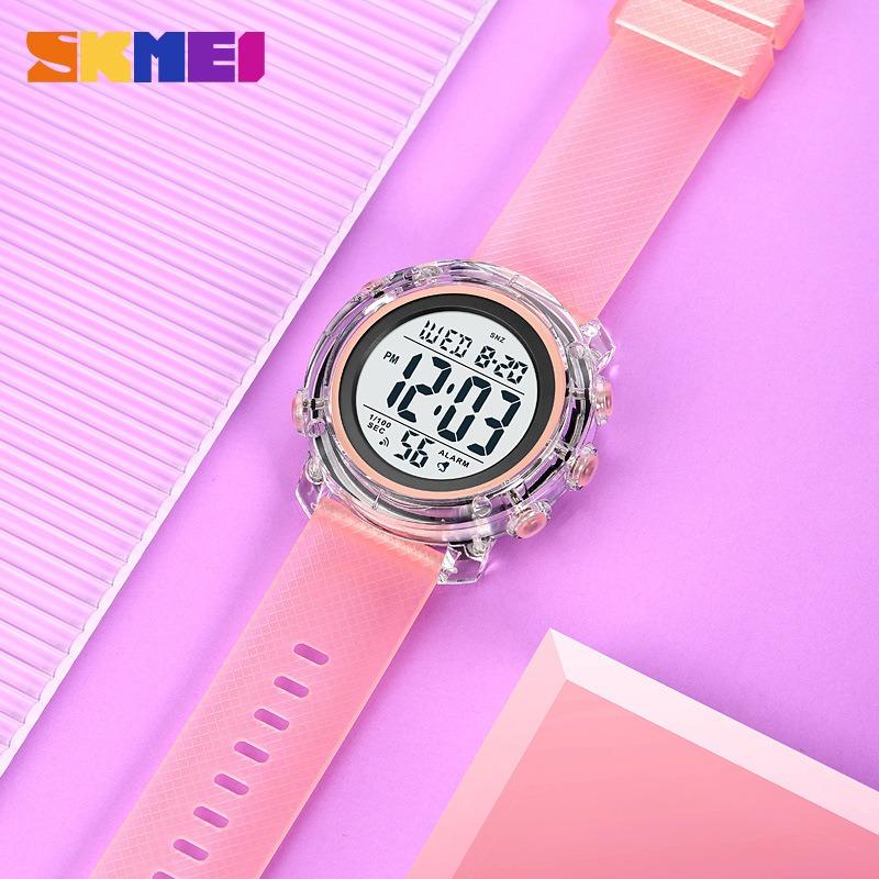 Stylish and colorful couple watch, transparent case, multi-functional waterproof electronic watch, male and female student watch luminous