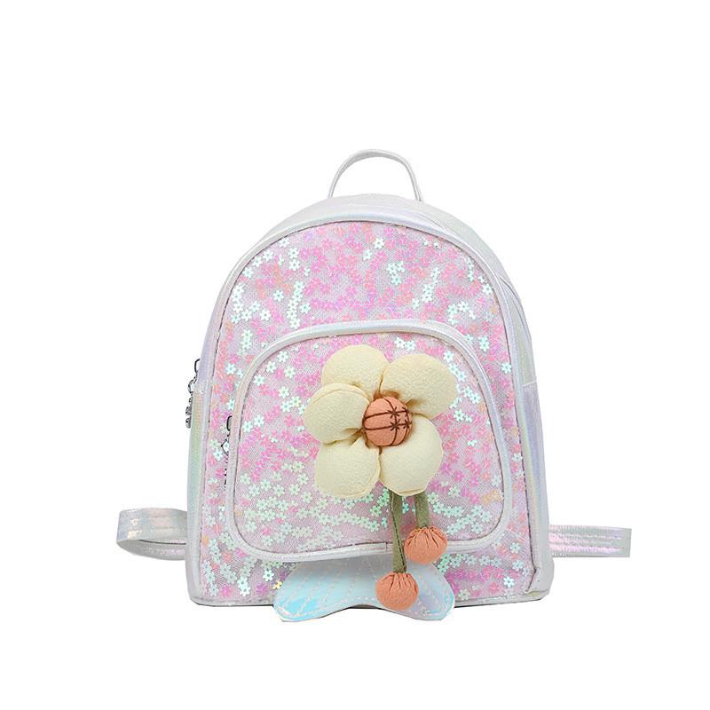 Cute Colorful Sequin Flower Girls Backpack For Kindergarten And Travel Activities