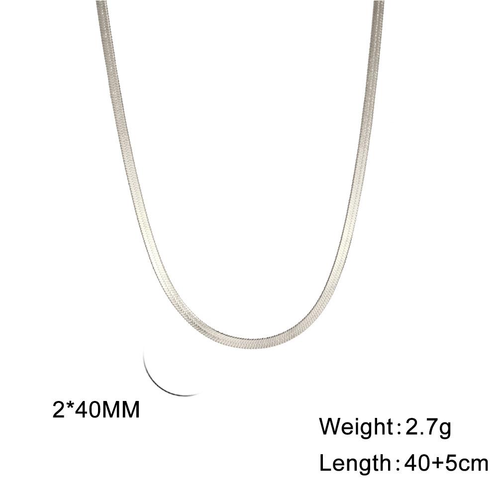 

Simple Snake Chain Gold Necklace Unisex Fashion Jewelry Popular Collarbone Chain
