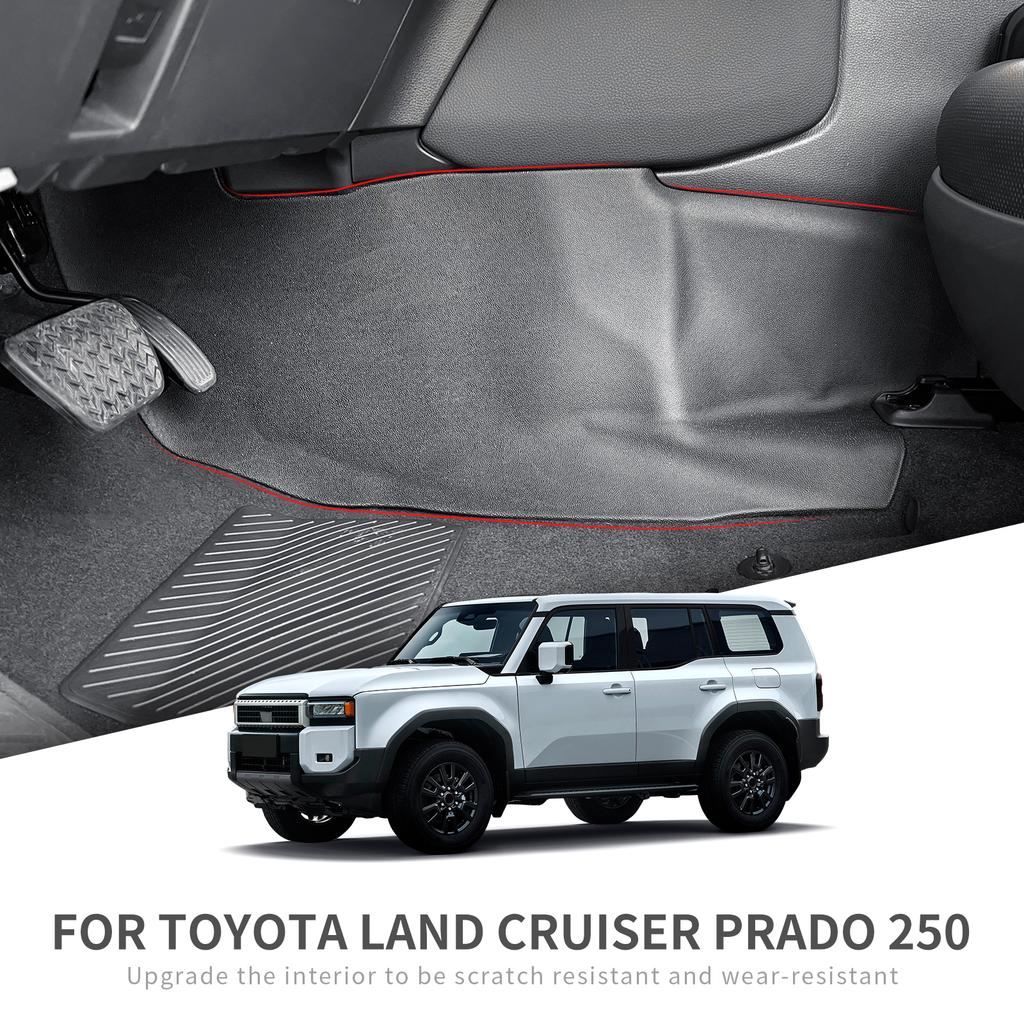 For Toyota Land Cruiser Prado 250 LC250 J250 2024 2025 Center Console Side Anti-Kick Mat TPE Dirt Protector Cover Pad Black