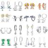 Orstarry 925 Silber Creolen Damen Schmuck Funkelnde Katzen Hunde Tier Ohrstecker Hochzeitsjubiläum Geschenk