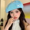 Cute And Sweet Korean Style Beret Hat For Women With Bow And Embroidery For Spring