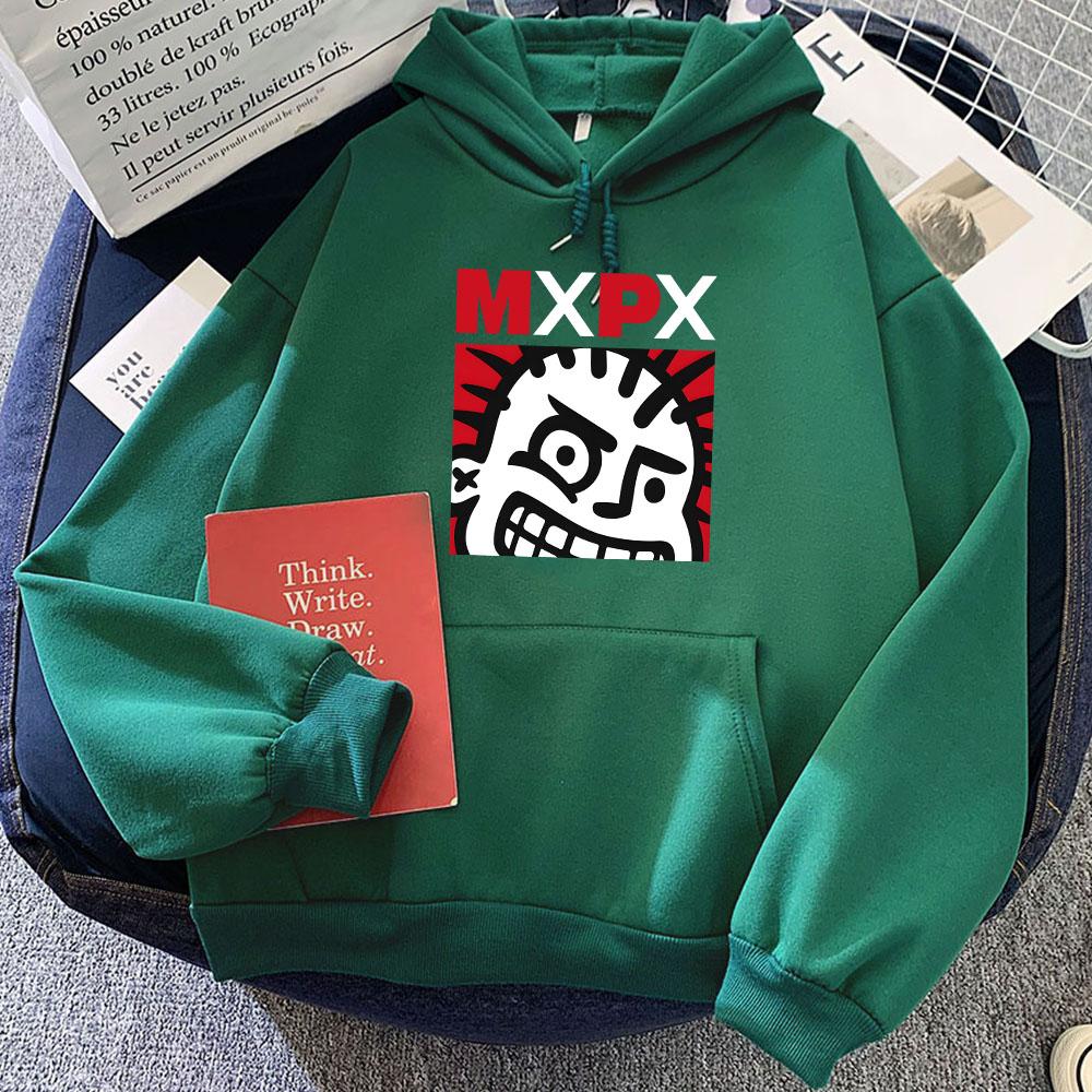 Hip Hop Streetwear Punk Band MxPx Graphic Hoodies Women Clothing Winter Fleece Long Sleeve Hooded Pullovers Gothic Rock Hoodie