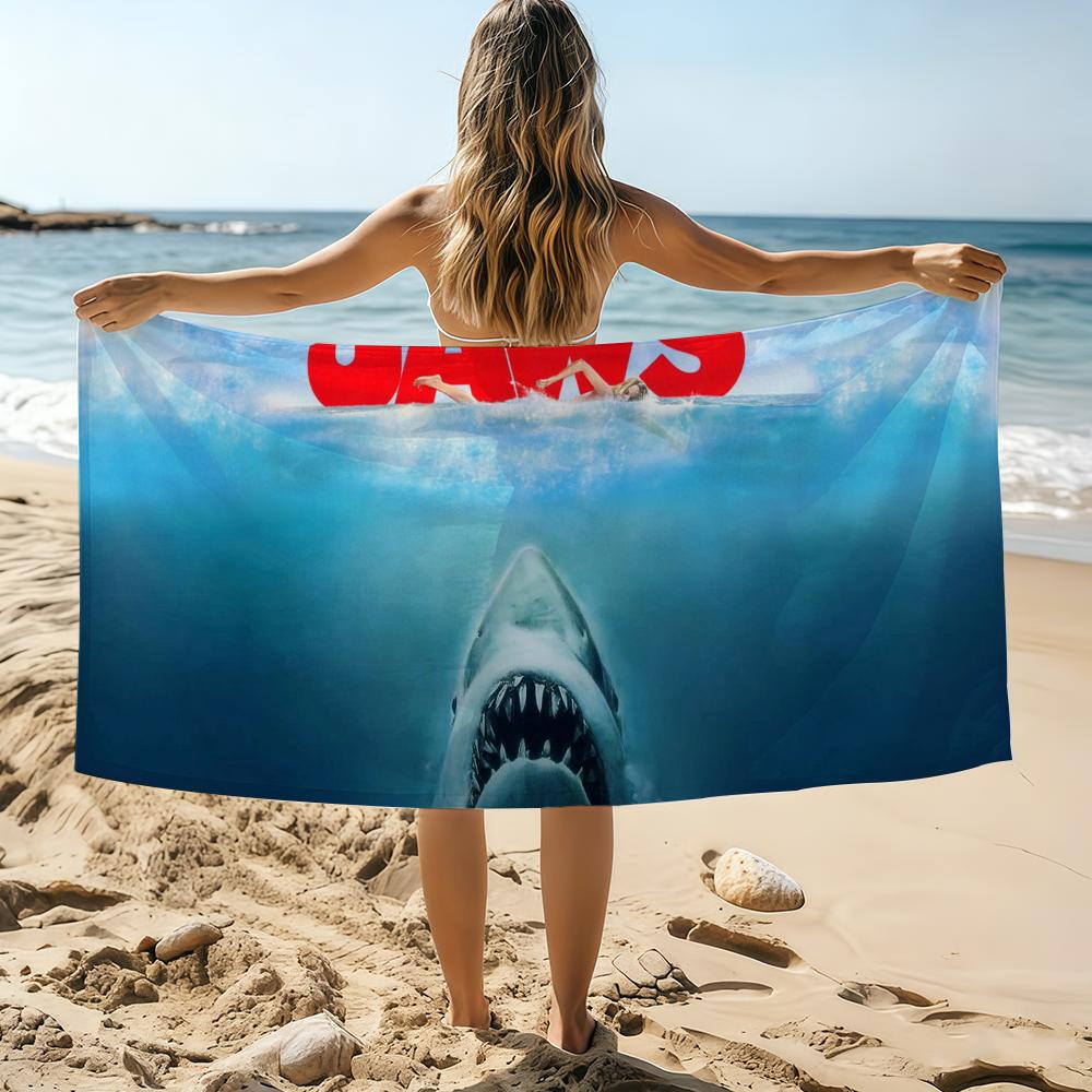 Jaws Movie O-Ocean Towel Beach Towel Oversized Quick Dry Towel Absorbent Soft Swim BeachTowels for Men Women