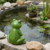 Estatua de Rana Pequeña Adorno de Rana Miniatura para Jardín Figura de Rana Linda de Resina para Interior Exterior Mesa Maceta Jardín de Hadas