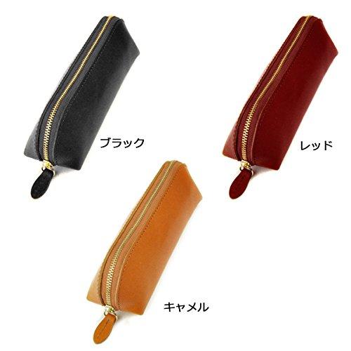 Tochigi Leather Pencil Case, Genuine Leather, Cowhide Leather, Made In Japan (Camel)