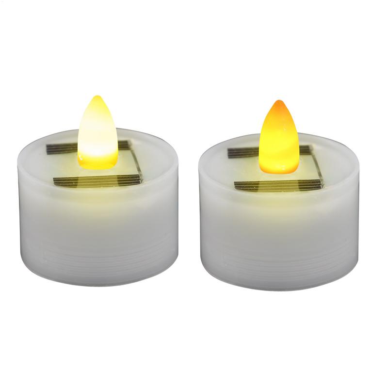 Solar Powered Tea Candles LED Dusk To Dawn Lighting Sensor Smokeless Outdoor Lighting Reusable Waterproof Flameless Candles