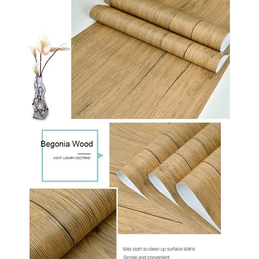 YUNPOINT Wood Grain Self-Adhesive PVC Wallpaper Tabletop Renovation Stickers Bedroom Wardrobe Cabinet Waterproof Decorative Film