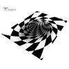 Decorative Floor Mat 3D Vortex Optical Illusion Rug Vision Vertigo Area Realistic Black And White Doormat Non-Slip for Living Room Bedroom Entrance