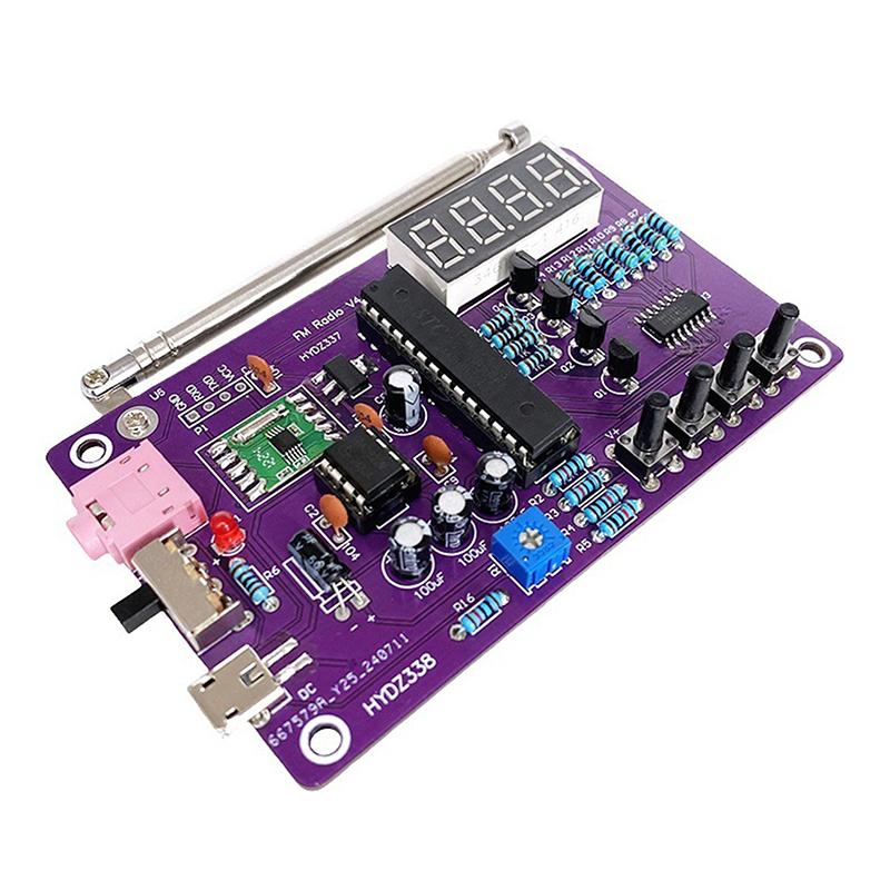 Dual Channel FM Radio DIY Build Kit Digital Display 87-108MHz Electronics Set for STEM Educational Gifts for Teens Adults