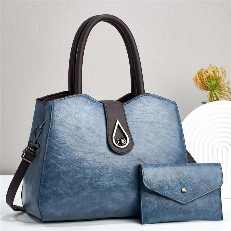 2pcs/set Luxury Brand Women Bag Top-Handle Bags Fashion Shoulder Messenger Bags PU Leather Handbag Ladies Travel Shopper Totes
