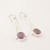 Natural Purple Cat's Eye Gemstone 925 Sterling Silver Handcrafted Earrings2.63" EE-136-36