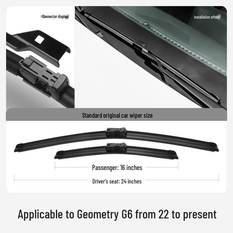 

Boneless Rubber Wiper Blade for Geely Geometry G6 Other Models [Rear Wiper Note: Model + Year]