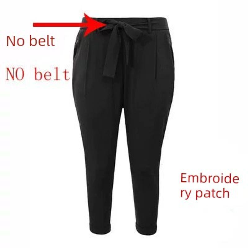

Arke Elastic Waist Elastic Thin 150.00kg Casual Pants Black No Belt Embroidery 5