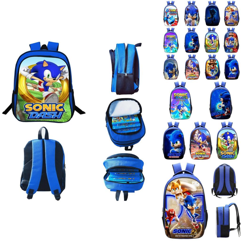 Sonic The Hedgehog 2 Children's Backpack For School Travel Colorful Artwork Unisex Design