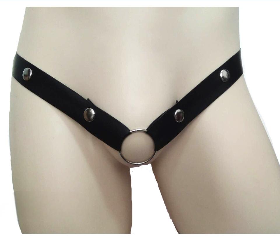 Men's Sexy Front Hole Thong Backless See-through Lace G-string Hollow Out Erotic Panties Solid Low Rise Underwear Gay Man Briefs