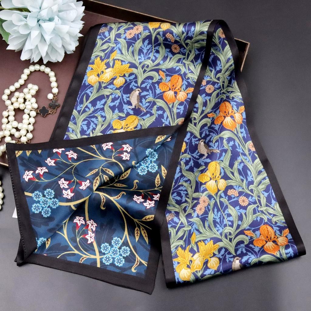 Mulberry Silk Necktie for Women Versatile Autumn Style Chic Slim Multi-functional Decorative Double-layer 100% Silk Scarf