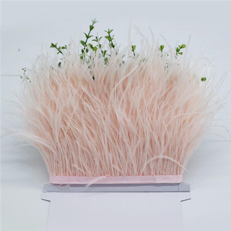 Natural Ostrich Feather Ribbon Trim 10M Diy Sewing Decor for Wedding Dress Clothing Craft Needlework Handicraft Feather Cloth