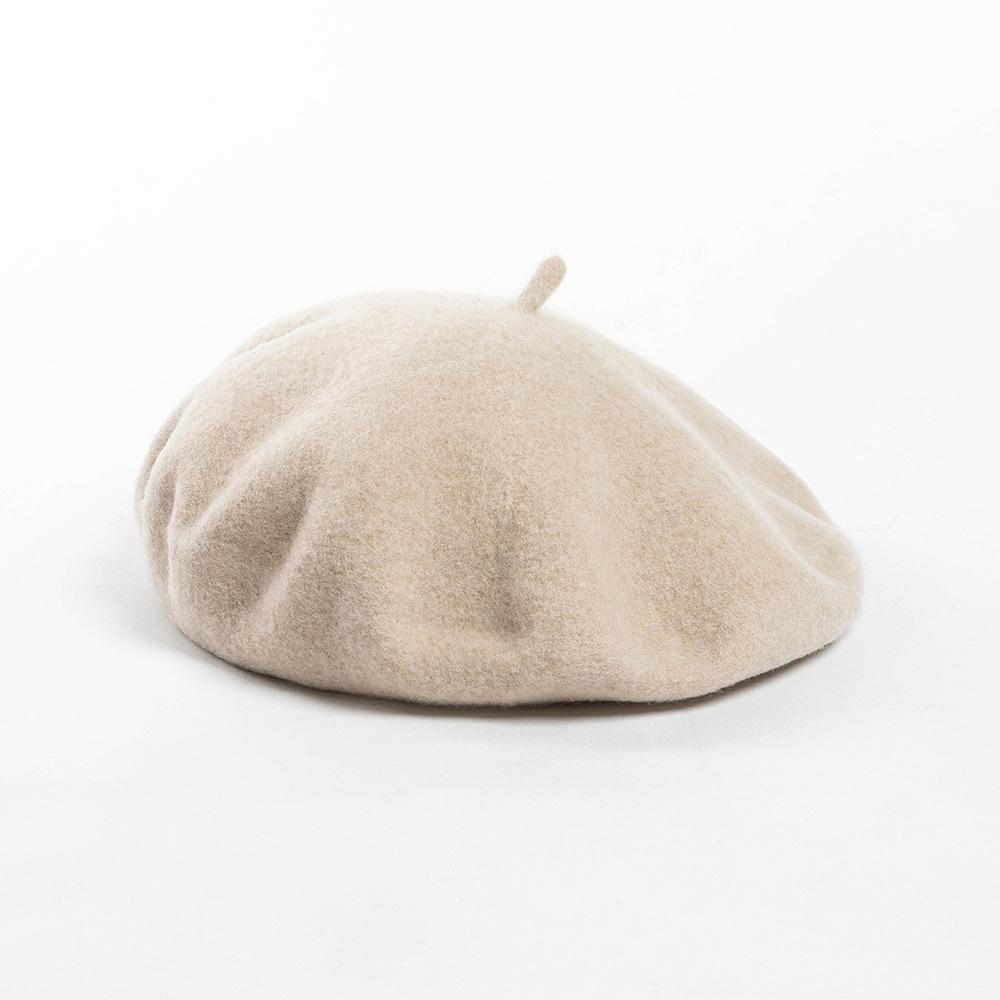 Autumn And Winter Fashion Large Head Circumference Solid Beret Simple And Versatile Women'S Warm Artist Hat