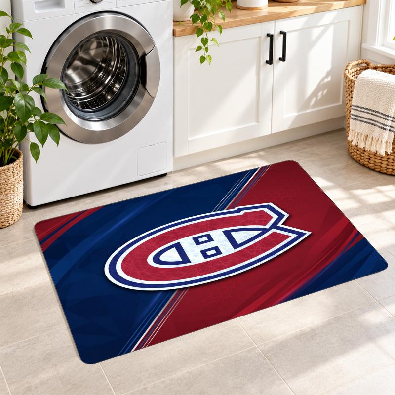 Flannel Kitchen Mat Montreal Canadiens Soft Area Rug Non Slip Floor Carpet Home Decoration