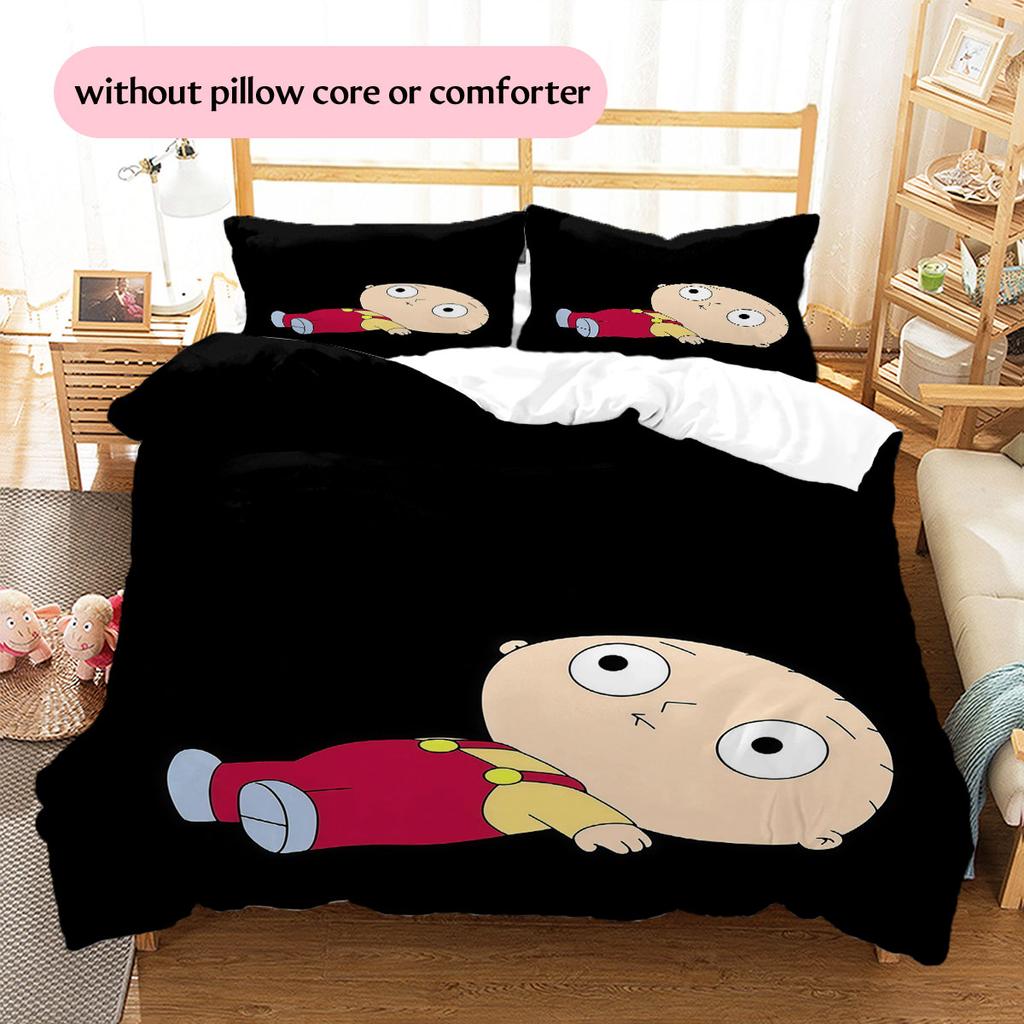 Stewie Griffin Pattern Bedding Home Decoration Birthday Gift ( 1 duvet cover + 2 pillowcase, without core),fan merchandise.