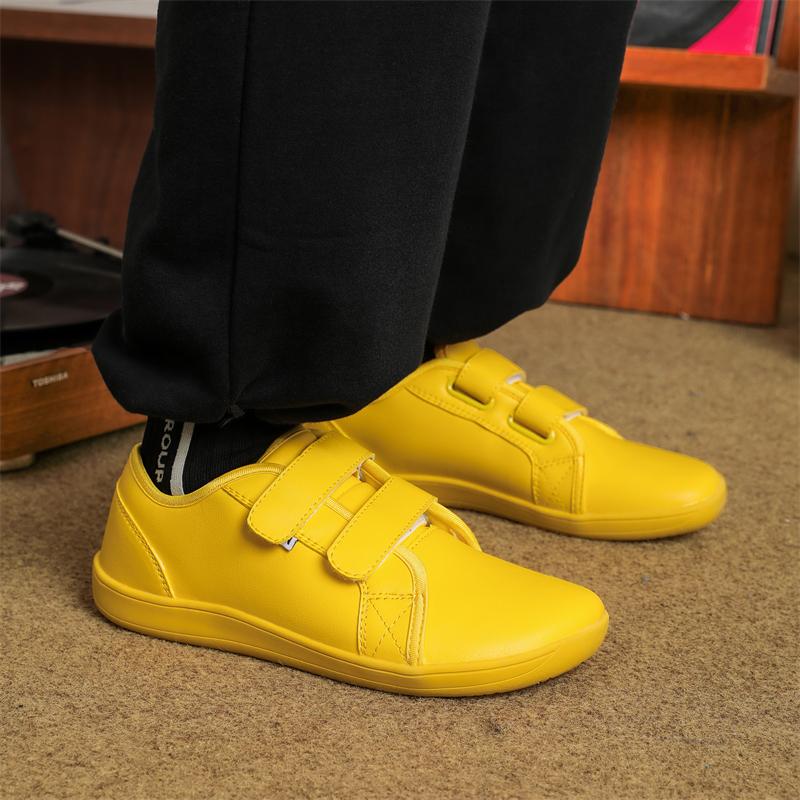 Men Barefoot Casual Flats Wide Palm Driving Shoes orange color Wide Head Walking Shoes White Shoes Large Size