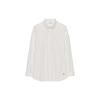 UNIQLO Striped Print Solid Color Loose Long Sleeve Shirt Men shirts Light-Beige 460660-30