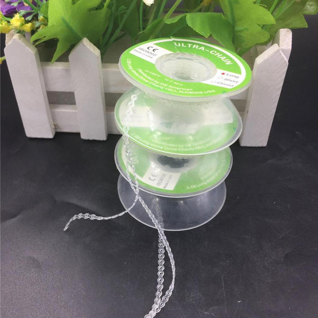 Zubařská pomůcka Ortodontická elastická čirá pryžová páska Ultra Power Chain 3 typy