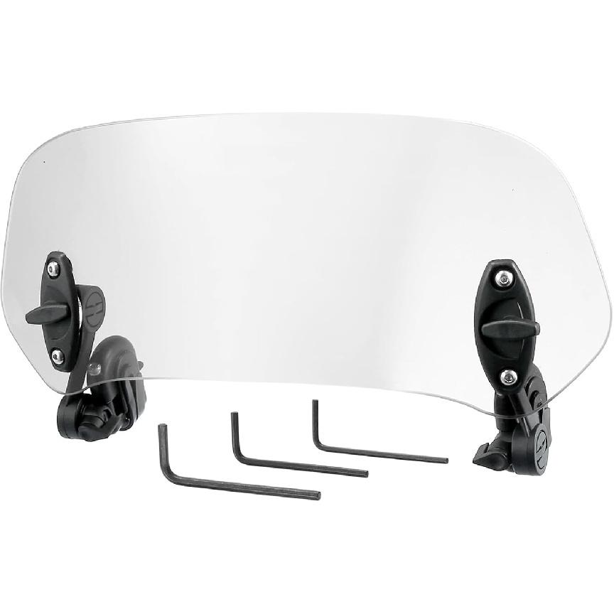 28.5cm Motorcycle Windshield Motorcycle Wind Deflector Clear Lens Adjustable Clip Windshield Extension Universal Fit for Most Motorcycle Scooter Auto