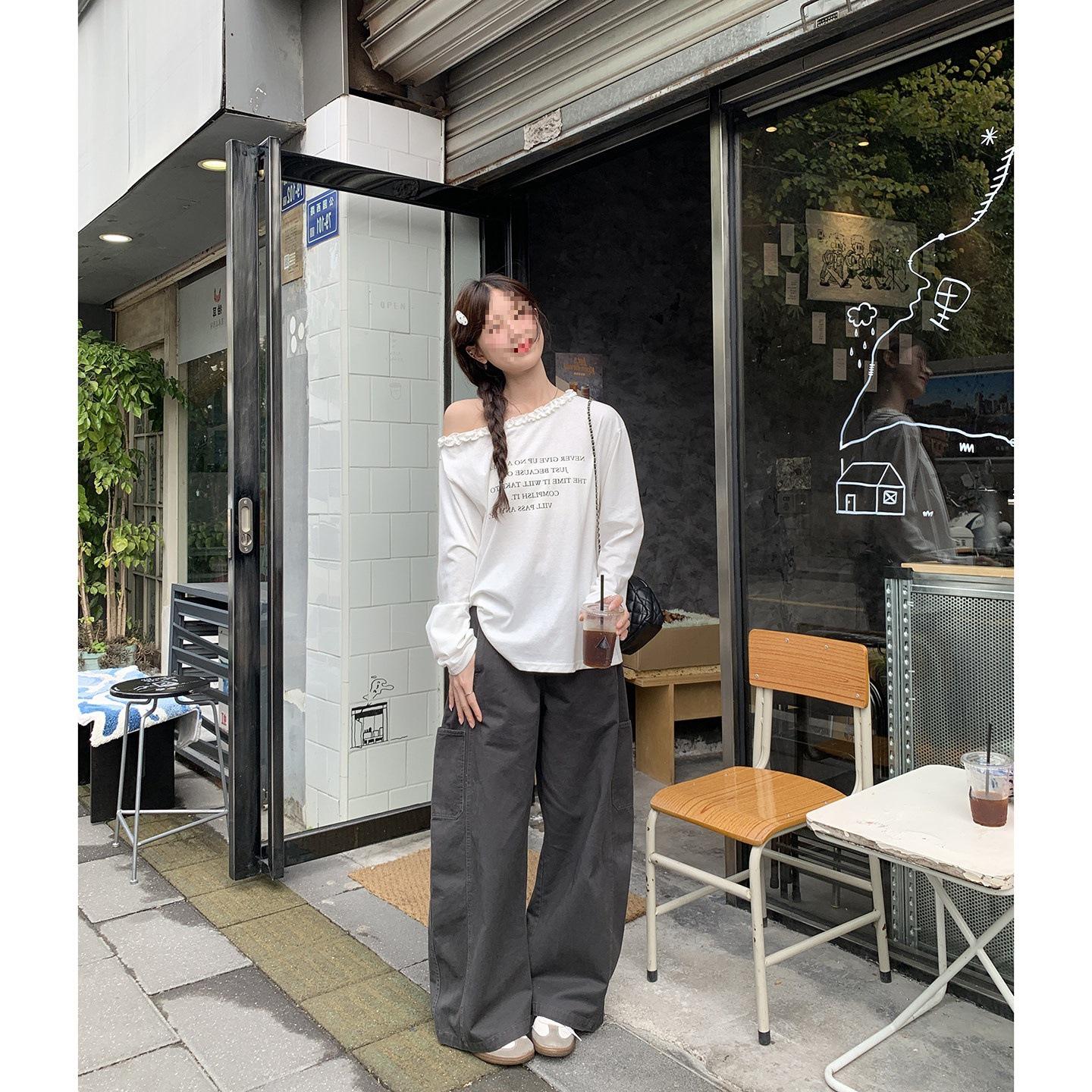 

Lu Xiaotuan Women s Workwear Wide-Leg Pants - Casual, Versatile, Petite Fit Large графітовий сірий колір