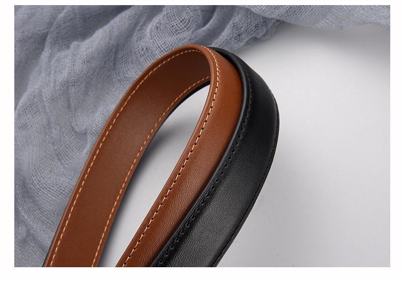 Women's Genuine Leather Cowhide Pin Buckle Belt - Simple Korean Style Fashionable Waistband, Light Luxury.